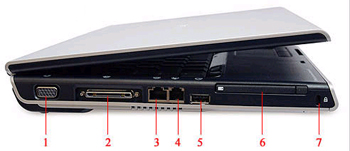 hp pavilion DV1000 laptop side view