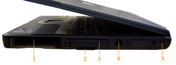 hp pavilion DV1000 laptop side view